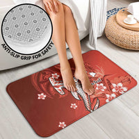 Personalized Hawaiian Maori Hammerhead Shark Bathroom Set Ulaula Plumeria - Polynesian Pride