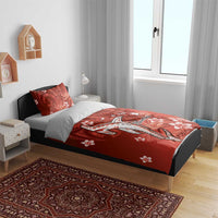 Personalized Hawaiian Maori Hammerhead Shark Bedding Set Ulaula Plumeria - Polynesian Pride