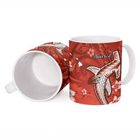 Personalized Hawaiian Maori Hammerhead Shark Ceramic Mug Ulaula Plumeria - Polynesian Pride