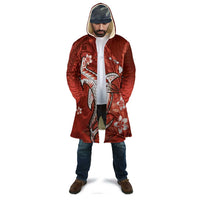 Personalized Hawaiian Maori Hammerhead Shark Cloak Ulaula Plumeria - Polynesian Pride