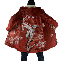 Personalized Hawaiian Maori Hammerhead Shark Cloak Ulaula Plumeria - Polynesian Pride
