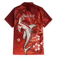 Personalized Hawaiian Maori Hammerhead Shark Family Matching Off Shoulder Maxi Dress and Hawaiian Shirt Ulaula Plumeria LT9 - Polynesian Pride