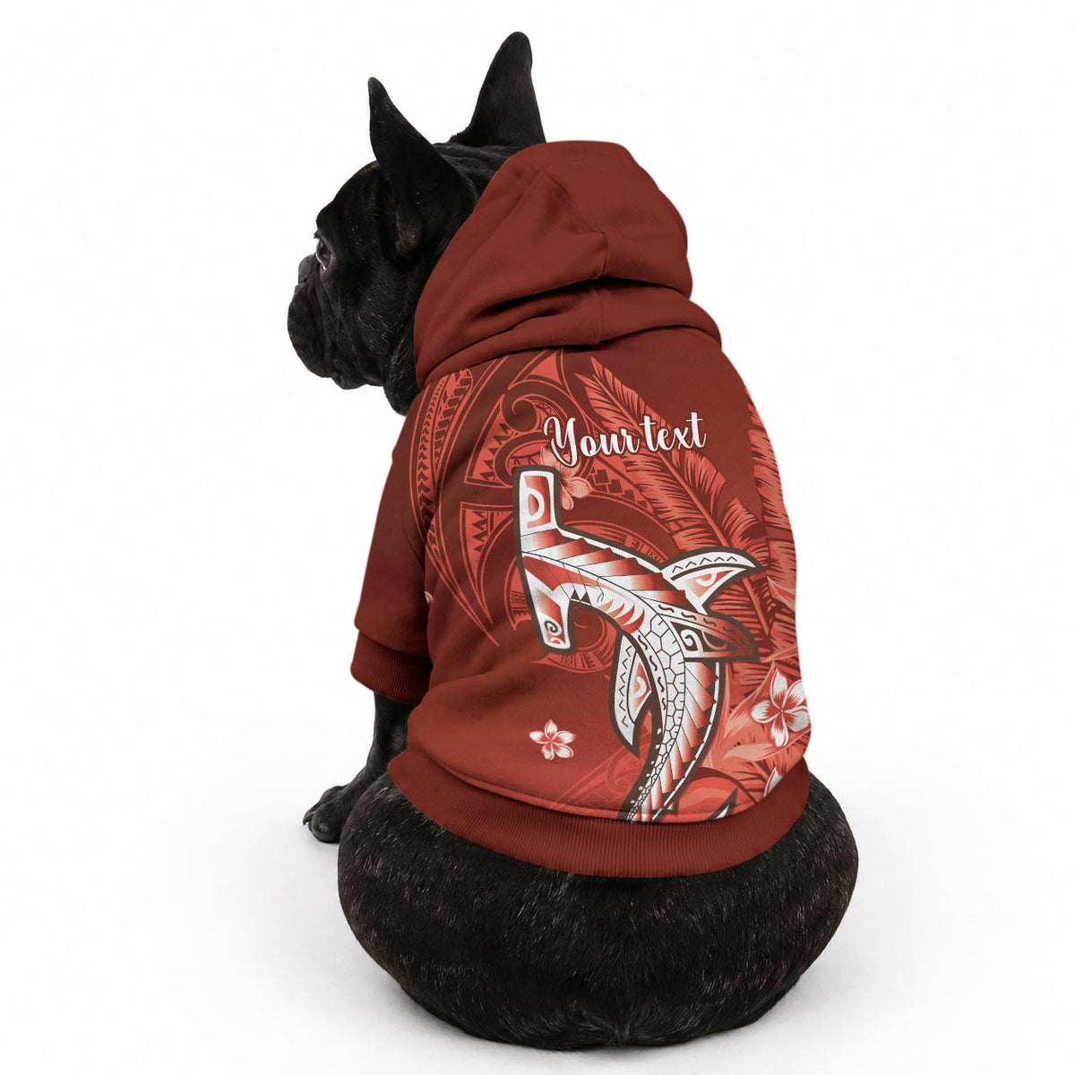 Personalized Hawaiian Maori Hammerhead Shark Pet Hoodie Ulaula Plumeria LT9 - Polynesian Pride
