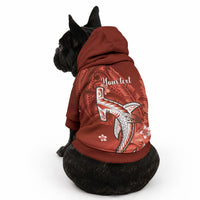 Personalized Hawaiian Maori Hammerhead Shark Pet Hoodie Ulaula Plumeria LT9 - Polynesian Pride
