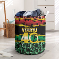 Vanuatu 46th Year Anniversary Laundry Basket 30 July 1980 Hibiscus Seamless Pattern