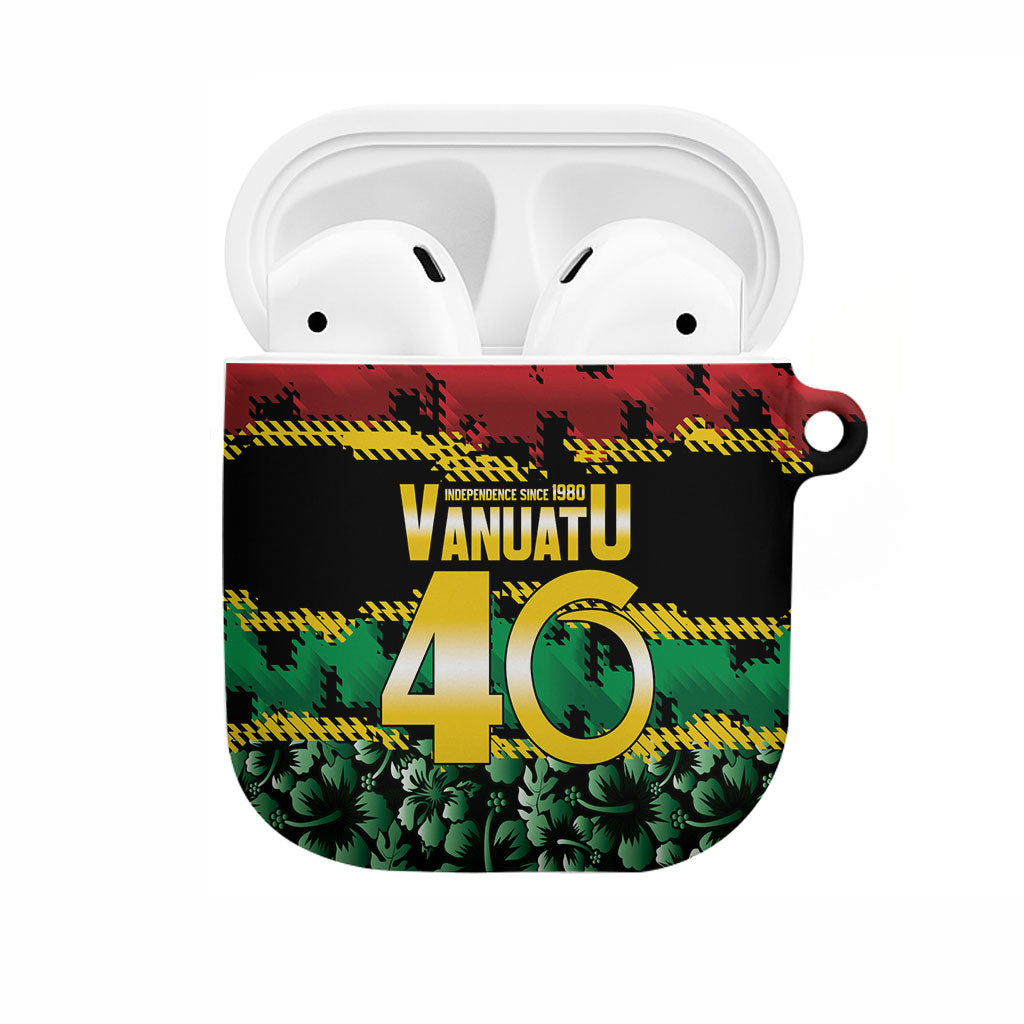 Vanuatu 46th Year Anniversary AirPods Case 30 July 1980 Hibiscus Seamless Pattern