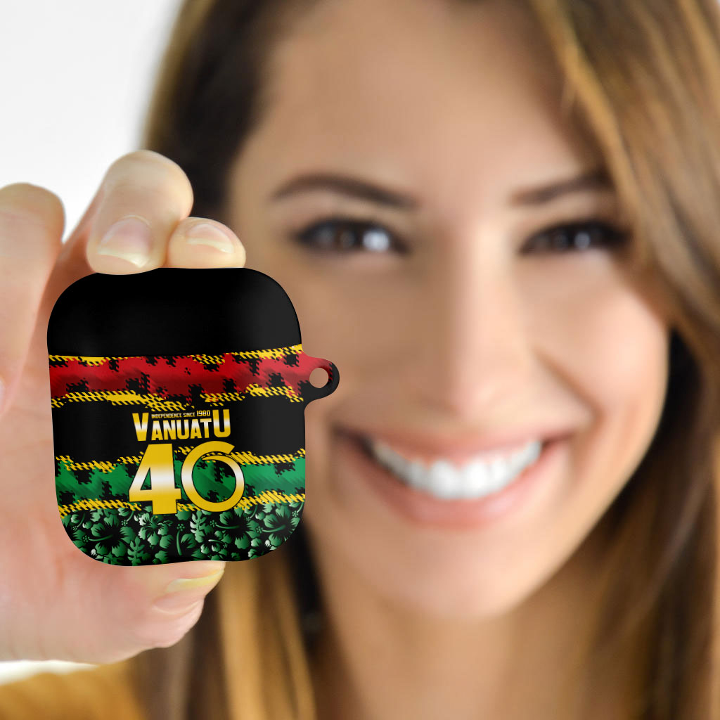 Vanuatu 46th Year Anniversary AirPods Case 30 July 1980 Hibiscus Seamless Pattern