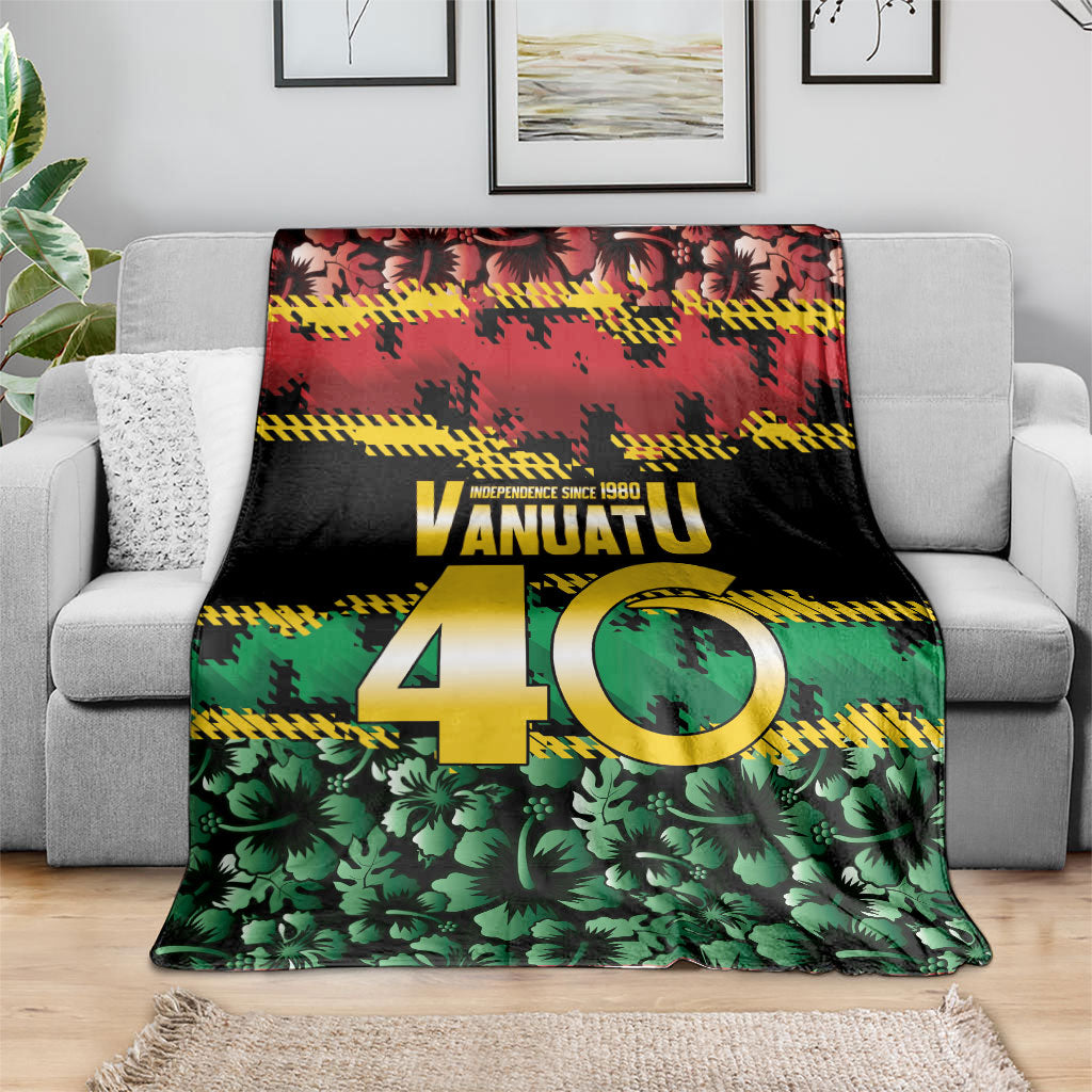 Vanuatu 46th Year Anniversary Blanket 30 July 1980 Hibiscus Seamless Pattern