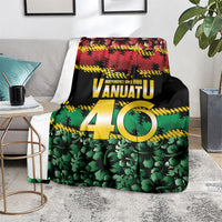 Vanuatu 46th Year Anniversary Blanket 30 July 1980 Hibiscus Seamless Pattern