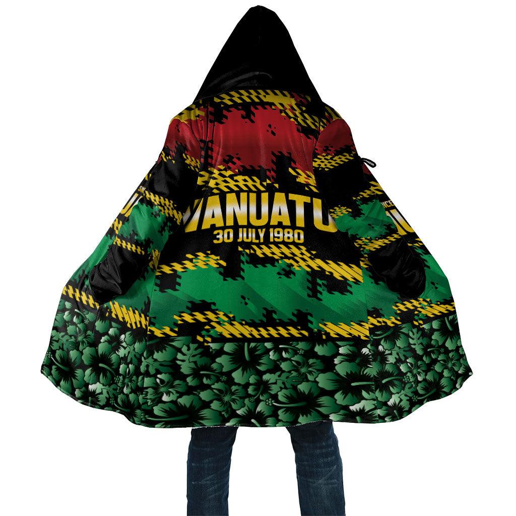 Vanuatu 46th Year Anniversary Cloak 30 July 1980 Hibiscus Seamless Pattern