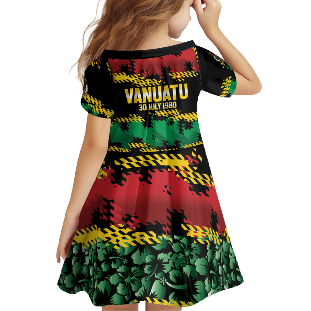 Vanuatu 46th Year Anniversary Family Matching Off Shoulder Maxi Dress and Hawaiian Shirt 30 July 1980 Hibiscus Seamless Pattern LT9 - Polynesian Pride