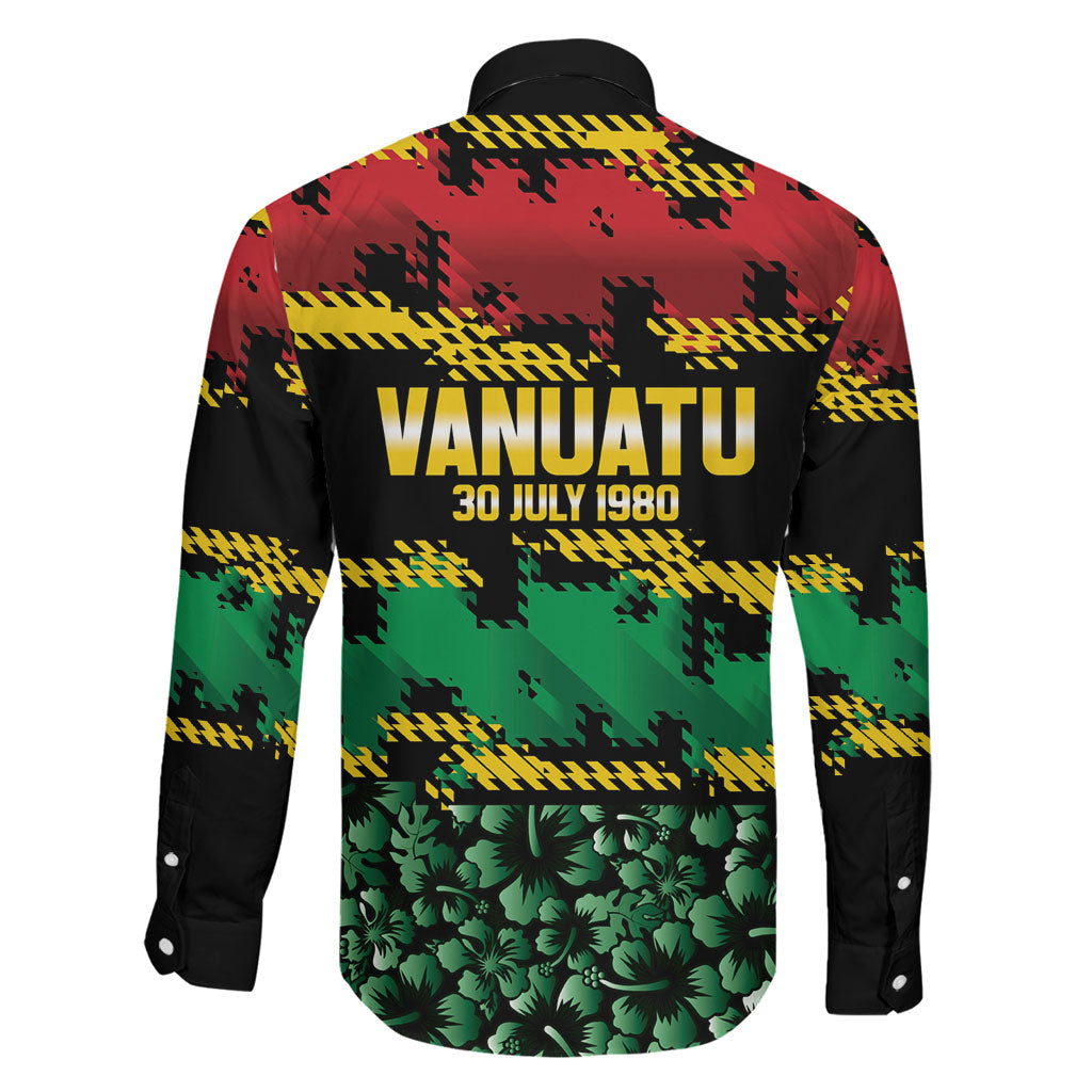 Vanuatu 46th Year Anniversary Family Matching Tank Maxi Dress and Hawaiian Shirt 30 July 1980 Hibiscus Seamless Pattern LT9 - Polynesian Pride