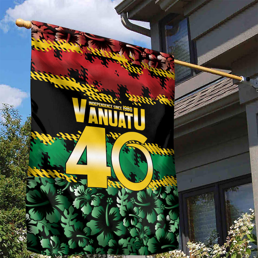 Vanuatu 46th Year Anniversary Garden Flag 30 July 1980 Hibiscus Seamless Pattern