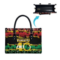 Vanuatu 46th Year Anniversary Leather Bag 30 July 1980 Hibiscus Seamless Pattern