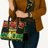 Vanuatu 46th Year Anniversary Leather Bag 30 July 1980 Hibiscus Seamless Pattern