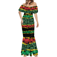 Vanuatu 46th Year Anniversary Mermaid Dress 30 July 1980 Hibiscus Seamless Pattern