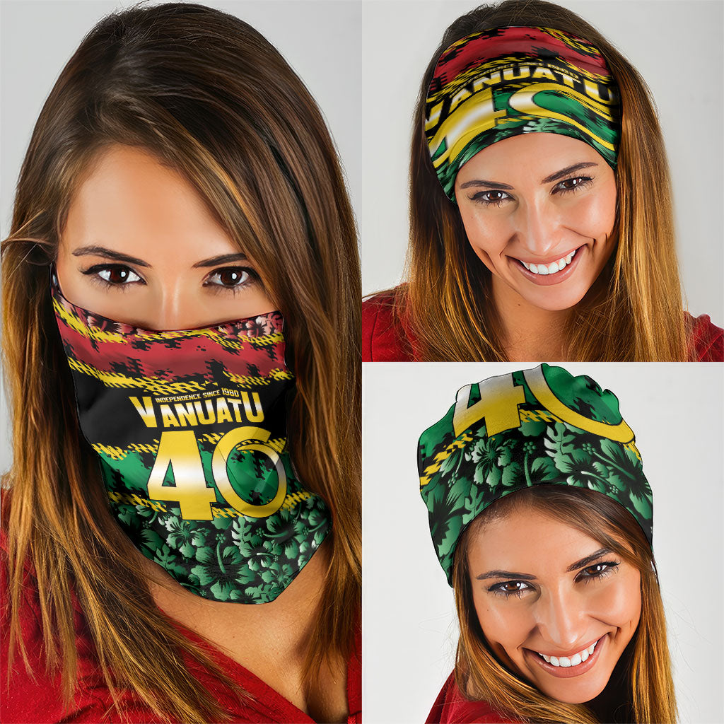 Vanuatu 46th Year Anniversary Neck Gaiter 30 July 1980 Hibiscus Seamless Pattern