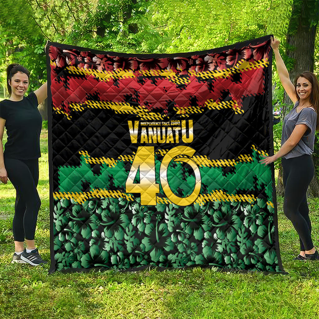 Vanuatu 46th Year Anniversary Quilt 30 July 1980 Hibiscus Seamless Pattern