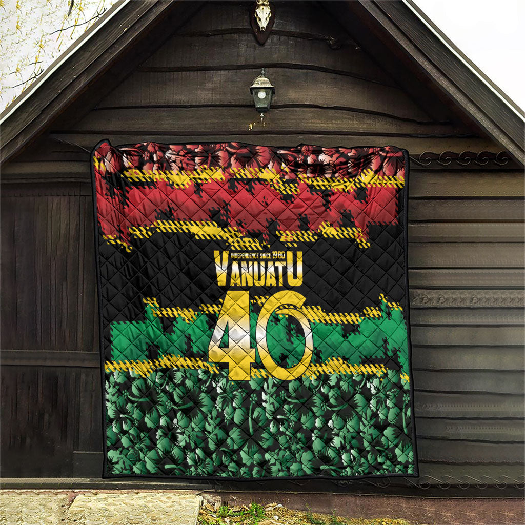 Vanuatu 46th Year Anniversary Quilt 30 July 1980 Hibiscus Seamless Pattern