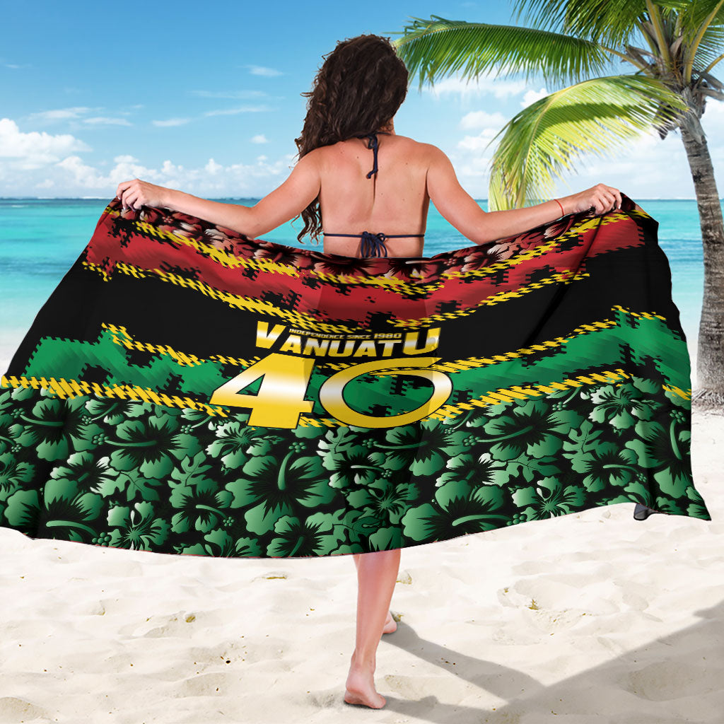 Vanuatu 46th Year Anniversary Sarong 30 July 1980 Hibiscus Seamless Pattern