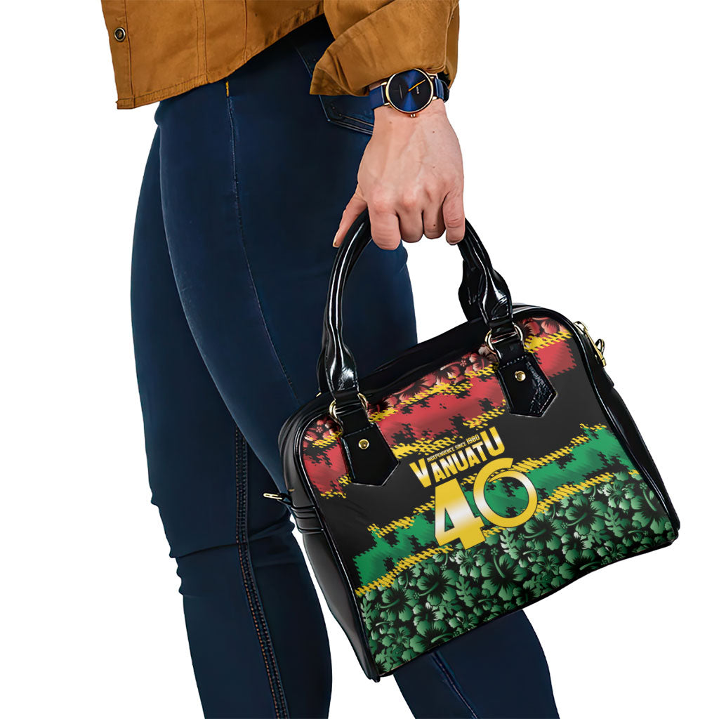 Vanuatu 46th Year Anniversary Shoulder Handbag 30 July 1980 Hibiscus Seamless Pattern