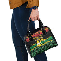 Vanuatu 46th Year Anniversary Shoulder Handbag 30 July 1980 Hibiscus Seamless Pattern