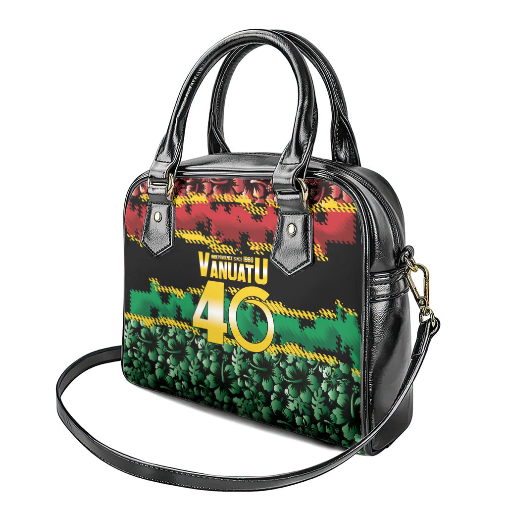 Vanuatu 46th Year Anniversary Shoulder Handbag 30 July 1980 Hibiscus Seamless Pattern