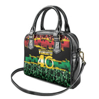 Vanuatu 46th Year Anniversary Shoulder Handbag 30 July 1980 Hibiscus Seamless Pattern