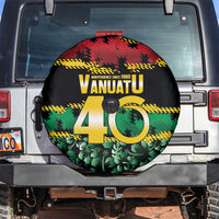 Vanuatu 46th Year Anniversary Spare Tire Cover 30 July 1980 Hibiscus Seamless Pattern