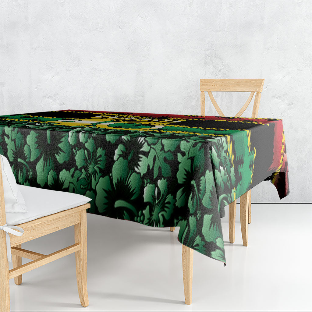Vanuatu 46th Year Anniversary Tablecloth 30 July 1980 Hibiscus Seamless Pattern