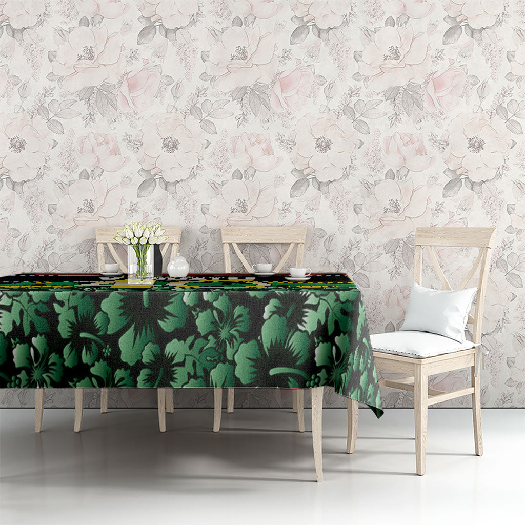 Vanuatu 46th Year Anniversary Tablecloth 30 July 1980 Hibiscus Seamless Pattern