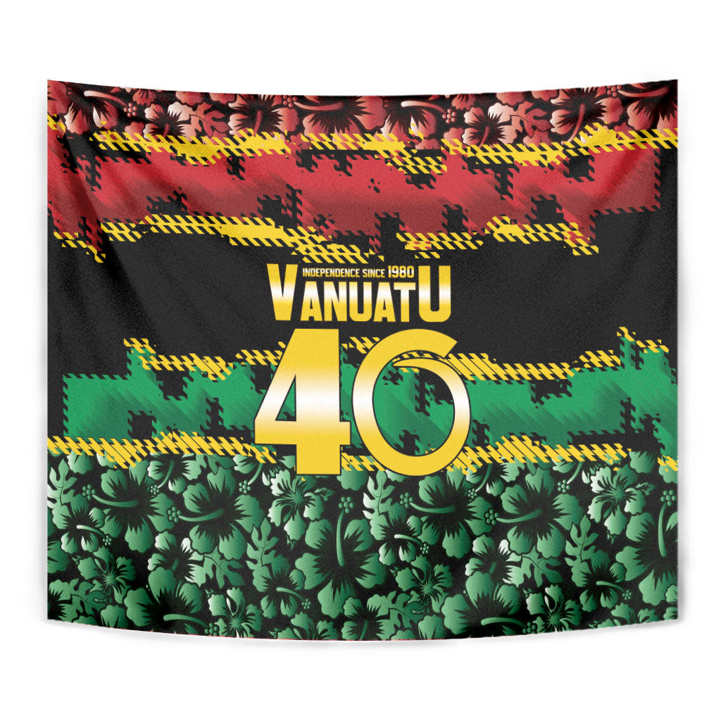 Vanuatu 46th Year Anniversary Tapestry 30 July 1980 Hibiscus Seamless Pattern