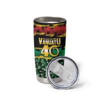 Vanuatu 46th Year Anniversary Tumbler Cup 30 July 1980 Hibiscus Seamless Pattern