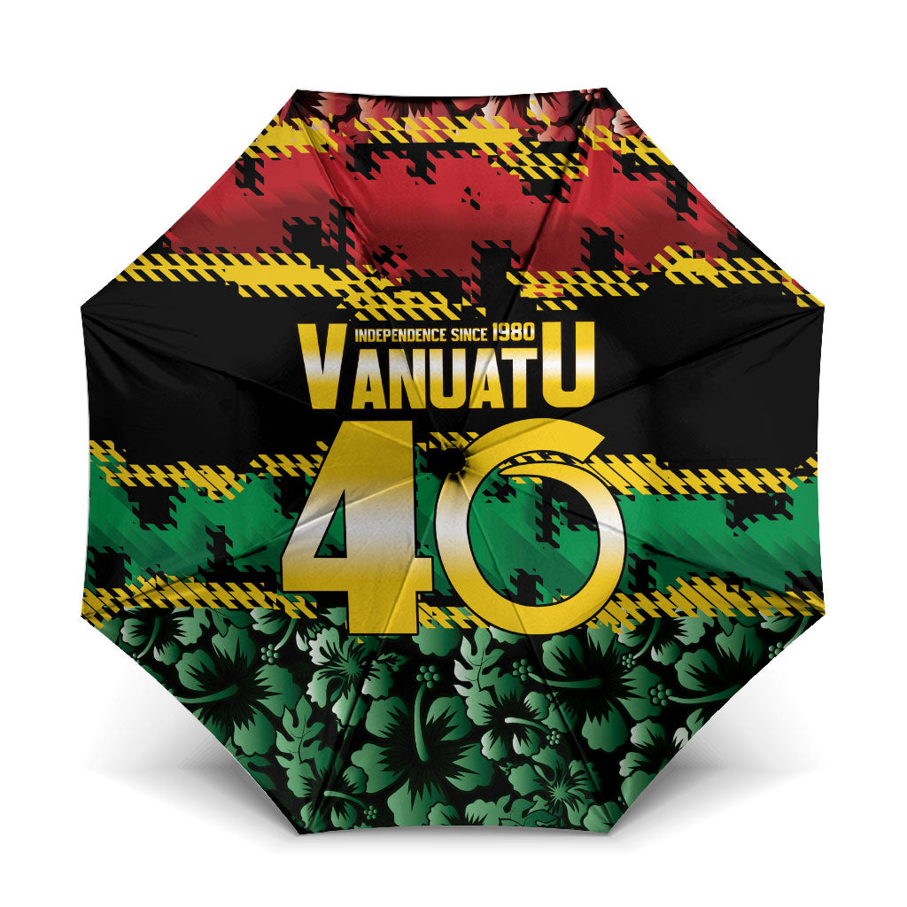Vanuatu 46th Year Anniversary Umbrella 30 July 1980 Hibiscus Seamless Pattern