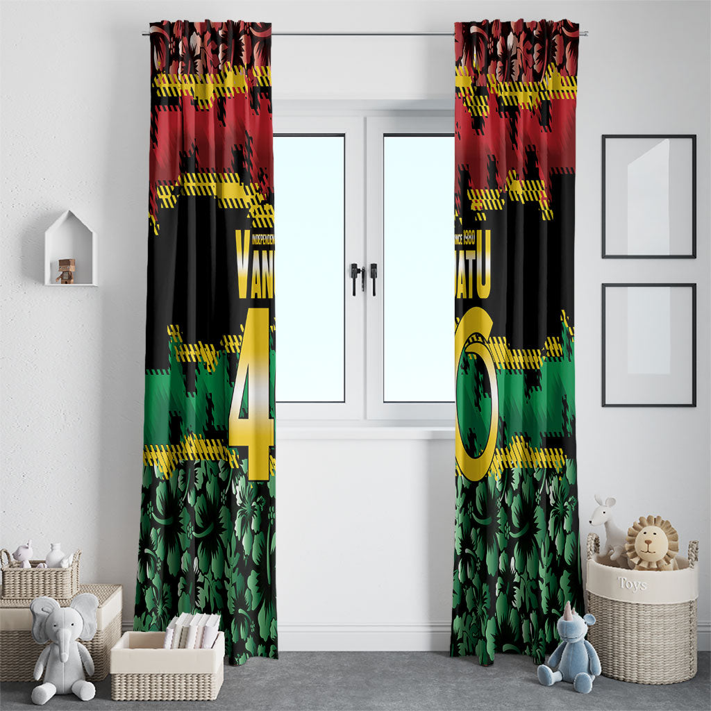 Vanuatu 46th Year Anniversary Window Curtain 30 July 1980 Hibiscus Seamless Pattern