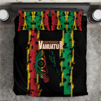 Vanuatu 46th Year Anniversary Bedding Set Tamtam Slit Drums Long God Yumi Stanap
