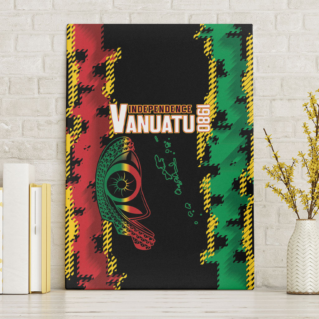 Vanuatu 46th Year Anniversary Canvas Wall Art Tamtam Slit Drums Long God Yumi Stanap