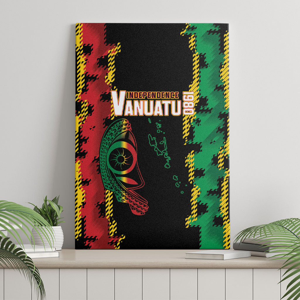 Vanuatu 46th Year Anniversary Canvas Wall Art Tamtam Slit Drums Long God Yumi Stanap