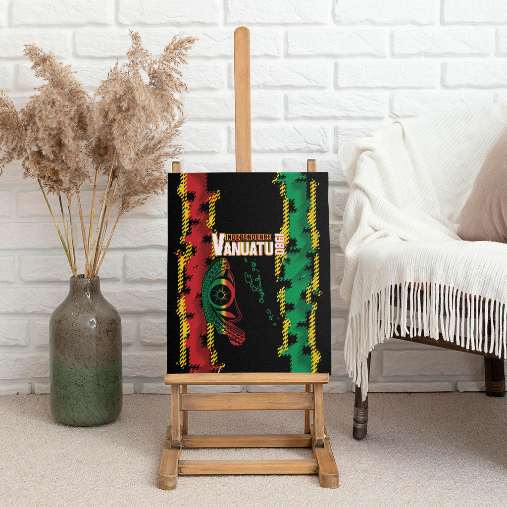 Vanuatu 46th Year Anniversary Canvas Wall Art Tamtam Slit Drums Long God Yumi Stanap