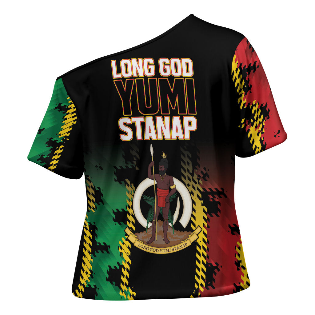 Vanuatu 46th Year Anniversary Cross Shoulder Shirt Tamtam Slit Drums Long God Yumi Stanap
