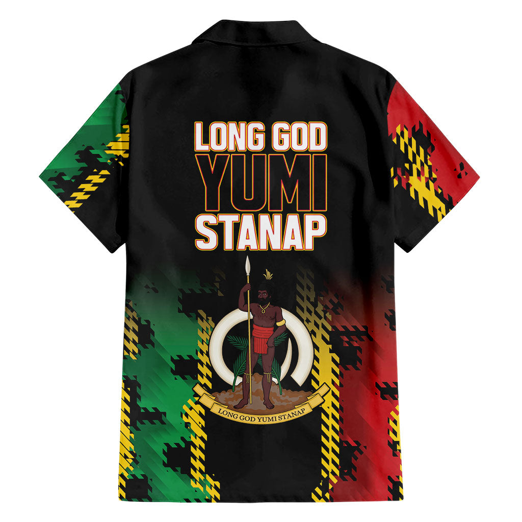 Vanuatu 46th Year Anniversary Hawaiian Shirt Tamtam Slit Drums Long God Yumi Stanap