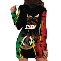 Vanuatu 46th Year Anniversary Hoodie Dress Tamtam Slit Drums Long God Yumi Stanap