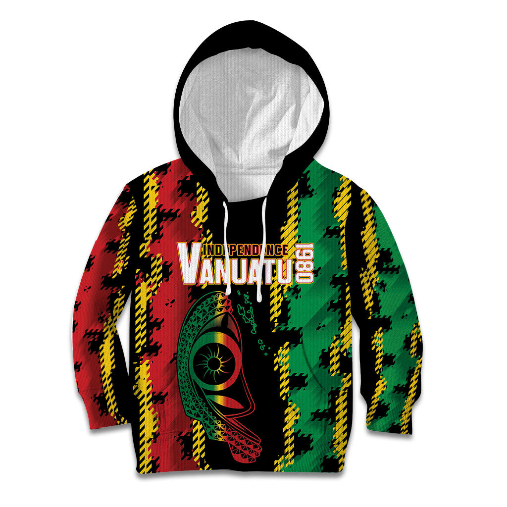Vanuatu 46th Year Anniversary Kid Hoodie Tamtam Slit Drums Long God Yumi Stanap