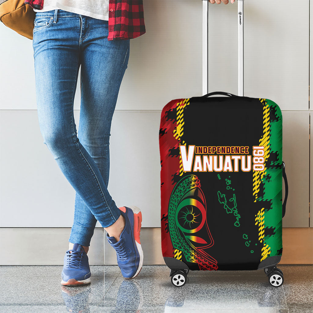 Vanuatu 46th Year Anniversary Luggage Cover Tamtam Slit Drums Long God Yumi Stanap