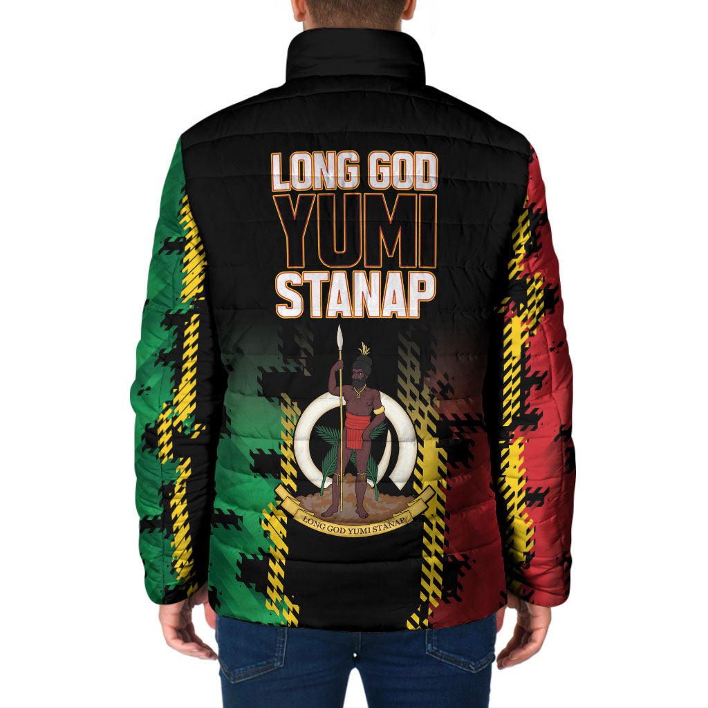 Vanuatu 46th Year Anniversary Padded Jacket Tamtam Slit Drums Long God Yumi Stanap