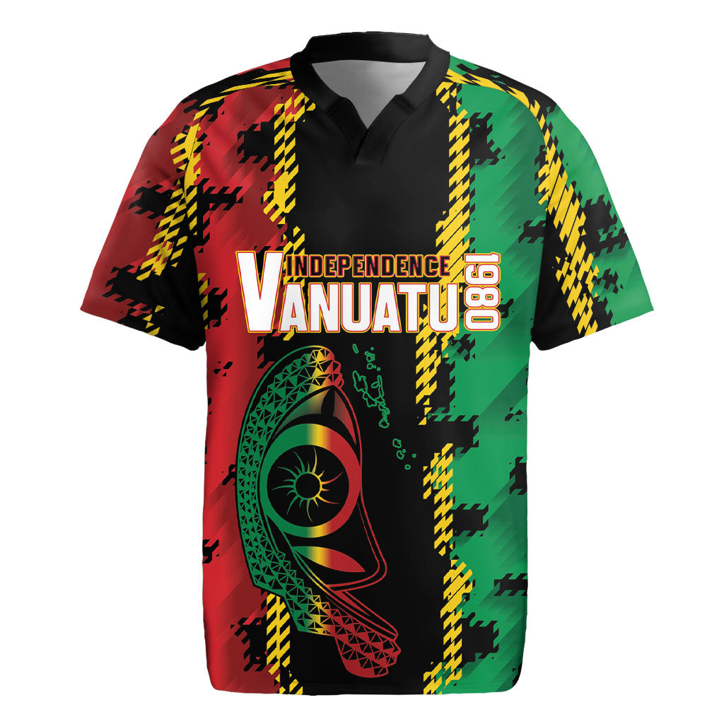 Vanuatu 46th Year Anniversary Rugby Jersey Tamtam Slit Drums Long God Yumi Stanap