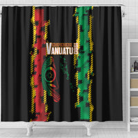 Vanuatu 46th Year Anniversary Shower Curtain Tamtam Slit Drums Long God Yumi Stanap