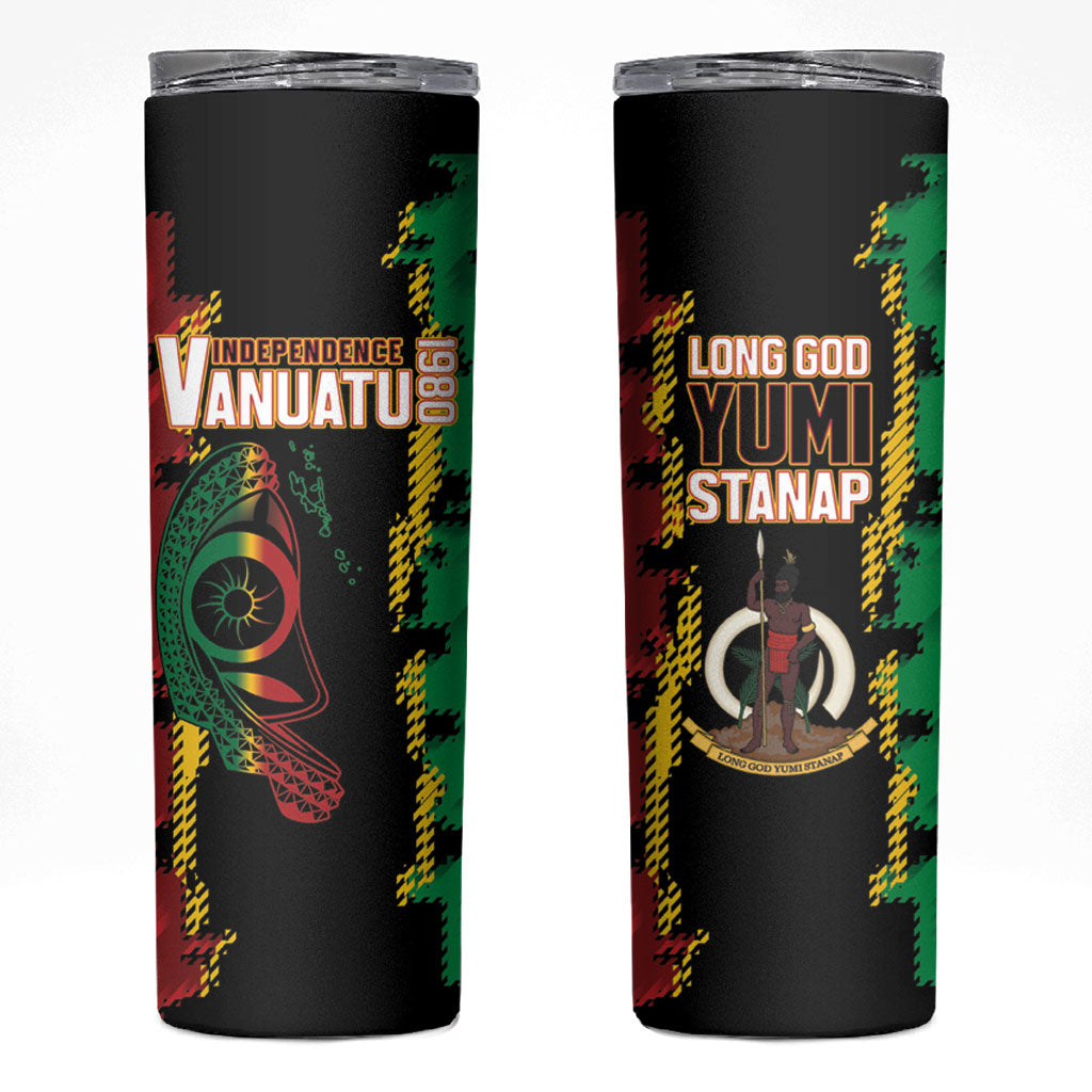 Vanuatu 46th Year Anniversary Skinny Tumbler Tamtam Slit Drums Long God Yumi Stanap