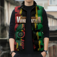 Vanuatu 46th Year Anniversary Sleeveless Puffer Jacket Tamtam Slit Drums Long God Yumi Stanap