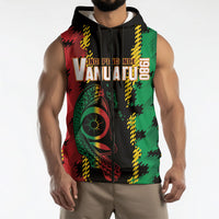 Vanuatu 46th Year Anniversary Sleeveless Zip Hoodie Tamtam Slit Drums Long God Yumi Stanap